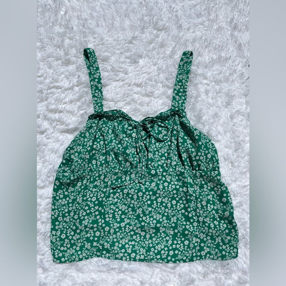 THE GENERAL GOOD FLORAL GREEN WOMEN’S CAMI TOP. SIZE L